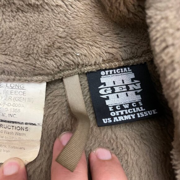 ECWCS Gen III US Army Fleece Jacket Men’s Large Long Brown Cold Weather Polartec - Picture 5 of 10